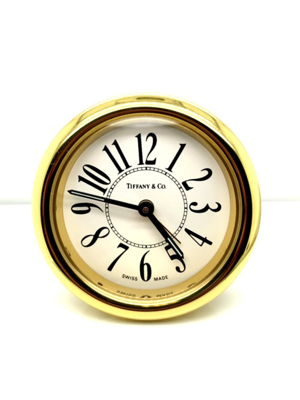 Tiffany & Co. Round Brass Desk Clock